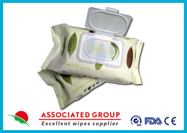 تنظيف اليدين / الفم مناديل مبللة برائحة الأعشاب 80 قطعة من Flowpack مع غطاء